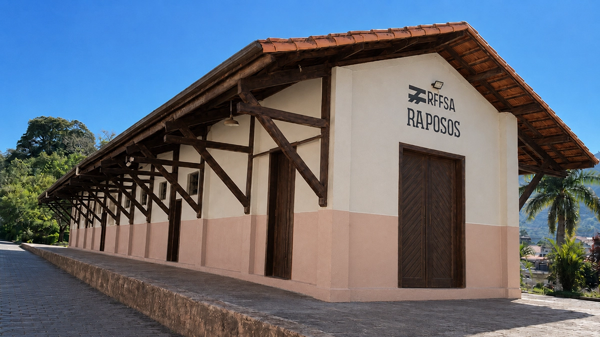 Alternativa 1 para as cores da Estação Ferroviária de Raposos.